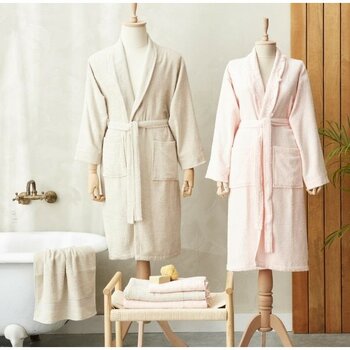 Karaca Home Bornoz Aile Banyo Seti Shine Pudra/bej - Pudra - S - M / L - XL