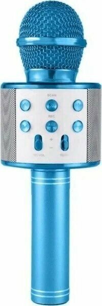 Pazariz WS-858 Mavi Bluetooth USB Aux SD Kart Karaoke Mikrofon