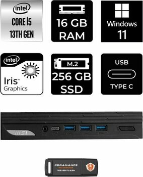 Msı Pro DP10 Intel Core I5 1340P 16GB 256GB SSD W11P Mini Pc & Per4 USB Bellek 13M002EUP361