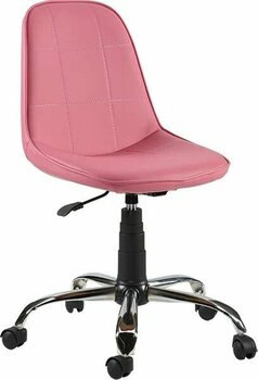 Sandino Naz Pembe Suni Deri Ofis Çalışma Sandalyesi