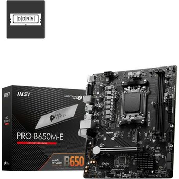 Msı MB Pro B650M-E Am5 Ddr5 6800MHZ(OC) HDMI VGA M.2 Usb3.2 2.5g Lan Matx