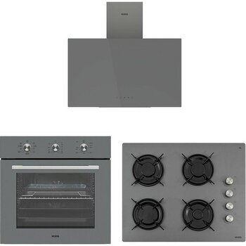 Vestel Eğik Gri Cam Ekonomik Set 2(AF-6682 G-Lf + AO-65104 G + Ad 63340 G)