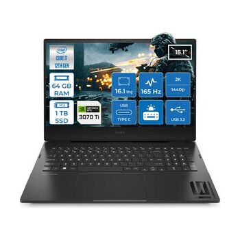 HP Omen 16-K0008NT Intel Core i7 12700H 64GB 1TB SSD RTX 3070Ti Freedos 16.1" QHD 165Hz Taşınabilir Bilgisayar 7H8Z5EAPN007