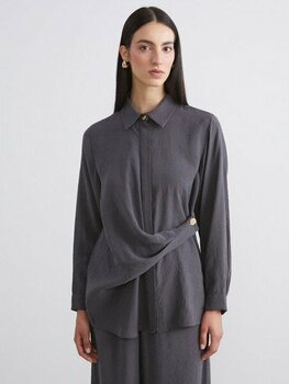 Lc Waikiki Yeni Sezon Loose Fit Kadın Gömlek - Antrasit - M