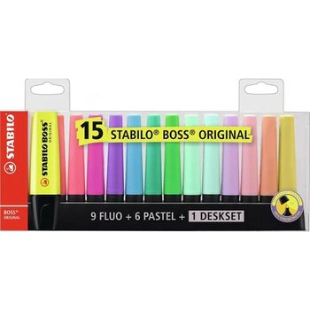 Stabilo Boss Original Deskset 9 Fosforlu 6 Pastel 15 Renk 2+5 mm Fosforlu Kalem Masa Seti