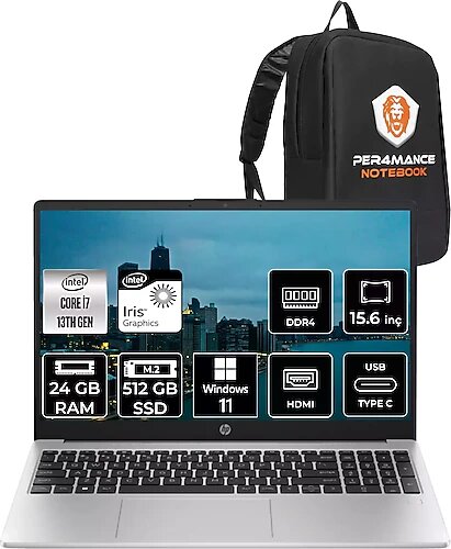 HP 250 G10 8A545EA 15.6 inç Intel Core i7 1360P 24 GB 512 GB SSD Intel Graphics Windows 11 Home