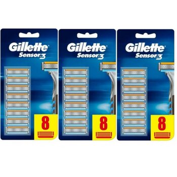 Gillette Sensor3 Yedek Tıraş Bıçağı 8'Li X 3