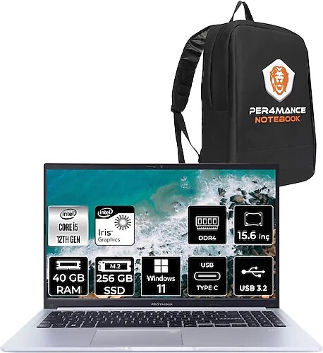 Asus Vivobook 15 X1502ZA EJ030W 15.6 inç Intel Core i5 1235U 40 GB 256 GB SSD Intel Graphics Windows 11 Professional