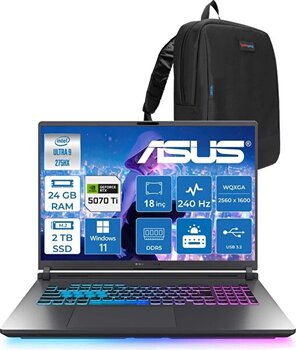 Asus Rog Strix G18 Ultra 9 275hx 24 GB RAM 2 TB SSD 12 GB RTX 5070 Ti 175 W 18" Wqxga W11Home Ws9156h05 - Zetta Çanta