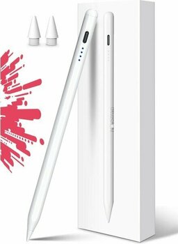 Novstrap Apple iPad Mini 5/6 Nesil ile Uyumlu Dokunmatik Tablet Kalemi DZ900 Gen3 Stylus Pencil Avuç Içi Reddi 2 Adet Yedek Uç - Beyaz