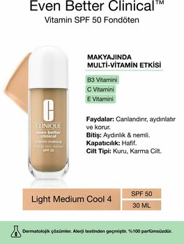 Clinique Even Better Clinical Vitamin Makeup SPF 50 Fondöten 30ml - Light Medium Cool 4