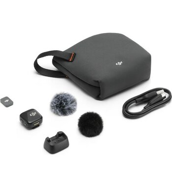 DJI MIC MINI TRANSMITTER (INFINITY BLACK) Hafif Tasarım ile Nikon Uyumlu Kablosuz Mikrofon - Siyah - Beyaz
