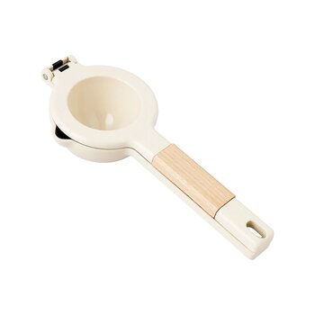 Gajeena Beyaz El Manuel Meyve Sıkacağı Ahşap Saplı Portatif Mutfak Limon Portakal Suyu Sıkma Aleti Beyaz