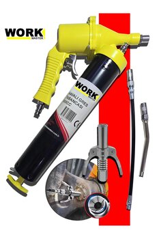 WORKMASTER Havalı 500 CC Gres Yağ Pompası Seti Profesyonel Set Çift Mandallı Gres Pompası Büyük Boy