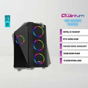 Quantum Gaming Panda Pn1312 I5-14400f 16 Gb 512 Gb Nvme 8 Gb Rtx4060 Freedos Free Dos Masaüstü Oyuncu Bilgisayarı