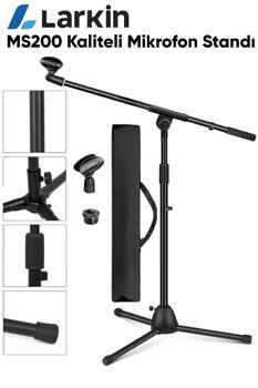 Larkin MS200 ÜST SEGMENT Profesyonel Mikrofon Standı Sehpası Ayaklığı (Taşıma Çantası ve Tutacaklı)
