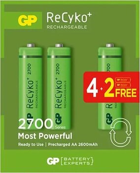 Gp 2600 Mah Ni-Mh Aa (4+2) Şarj Edilebilir Kalem Pil