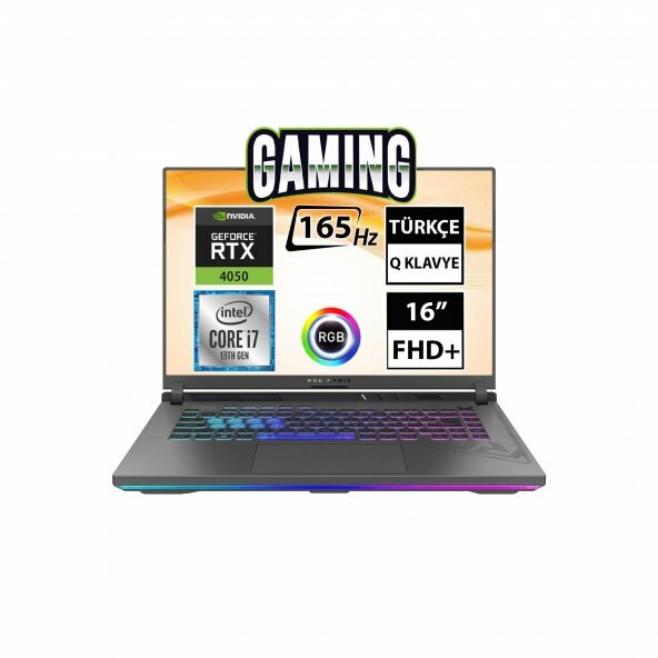 Asus Rog Strix G16 G614ju-N3196a10 16 inç Intel Core i7 13650HX 64 GB 2 TB SSD NVIDIA GeForce RTX 4050 FreeDOS
