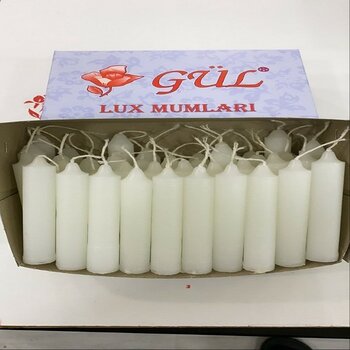 Gül Mum 40'lı Mum 9 cm - Beyaz - 40 Adet