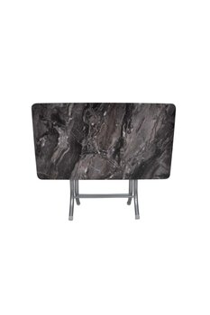 aldagelsin Dekoratif Siyah Mermer Desenli Katlanabilir Masa Yemek Masası Çalışma Masası (70*120)