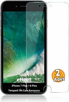 Etiget İphone 7 Plus / 8 Plus Uyumlu Ekran Koruyucu Temperli 9h Cam (2 ADET)