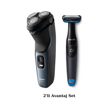 Philips S3144/00 Islak - Kuru Sinek Kaydı Tıraş Makinesi - Bg1024 Banyo Vücut Bakım Makinesi 2'li Çok Renkli
