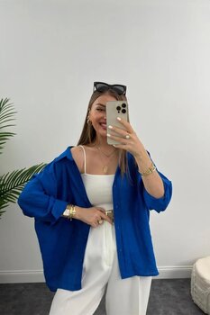 buqre's moda Lüx Kalite Basic Salaş Gömlek Standart Beden