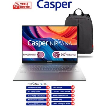 Casper Nirvana S100 Intel Core I7 13620H 16GB 1tb SSD Windows 11 16" Taşınabilir Bilgisayar - 1 TB - 16 GB