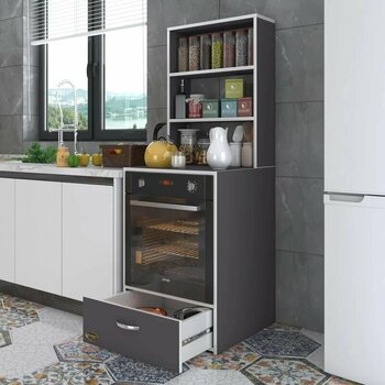 Kenzlife Aybirgen Gri Suntalam Ankastre Fırın Dolabı