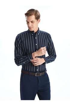 LC Waikiki LCW Regular Fit Uzun Kollu Çizgili Erkek Gömlek M Beden