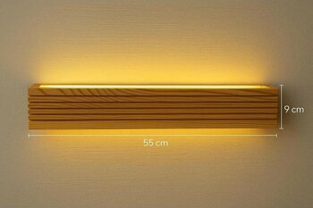 Aysem Wood Duvar Aplik Yansıtma Tasarımlı Çift Yönlü Ahşap Salon Hol Cafe Otel Duvar Aplik Avize