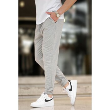 Madmext Gri Erkek Basic Cepli Paçası Lastikli Eşofman Altı 6547 - XL