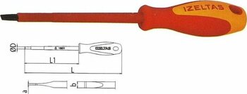İzeltaş 65x150 Elektrikçi İzoleli Düz Tornavida 1000v
