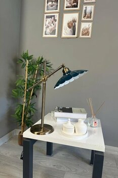 Risso Lacivert Masa Lambası Dekoratif Abajur Çocuk Odası Başucu Lambası Okuma Lambası Lacivert