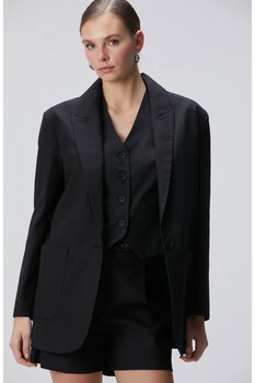 Network Siyah Boyfriend Ceket 34 Beden
