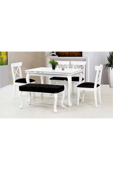 CaddeYıldız Lükens Yemek Masası Takımı - Beyaz
