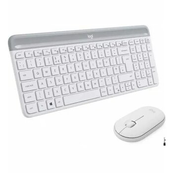 Logitech MK470 Beyaz Kablosuz İnce Q Klavye Mouse Seti