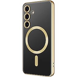 Galaxy S24 FE Kılıf Kamera Korumalı M-safe Wireless Şarj Özellikli Zore Demre Kapak - Gold