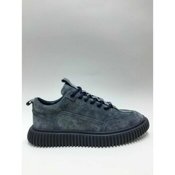 John Richardo Hakiki Deri Süet Bağcıklı Lacivert Kauçuk Taban Geniş Kalıp Sneaker Kışlık Erkek Ayakkabı C-3234148RCRD - 41