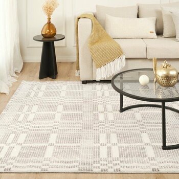 Kaşmir Halı 7/24 Iskandinav Velar Gri Salon Mutfak Halısı Yolluk - 160 x 230 cm