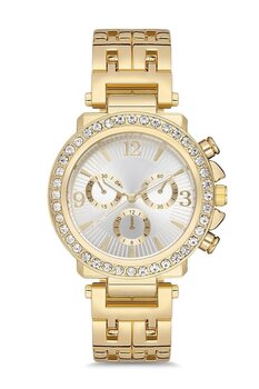 ÇENÇEN Gömme Taşlı Kasa Altın Rengi Kadın Kol Saati