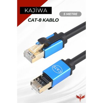 Kajiwa Cat8 5 Metre Ethernet Kablosu 25GBPS Premium Internet Lan Kablo 5mt - 5 m