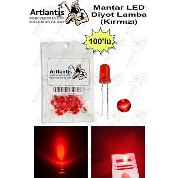 Kırmızı Mantar Led Diyot Lamba 100 Lü 1 Paket Kırmızı 4.8 Mm Mini Mantar Led Lamba Deney Bilim Proje Arduino Işığı