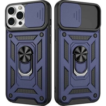 Smart Tech Apple iPhone 13 Pro Uyumlu Kızaklı Kamera Korumalı Tank Kılıf - Lacivert