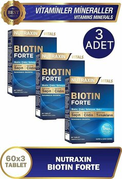 Nutraxin Biotin Forte Tablet 60'lı 3 Adet Sıfır