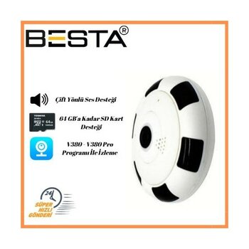 Twin Store Panoramik Kablosuz Kamera Gece Görüşlü 1080P Güvenlik Kamerası