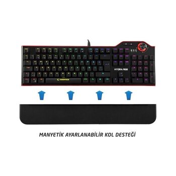 Rampage Hydra R6 Full Color Rgb Led red Switch multimedya Mekanik Q Klavye Siyah