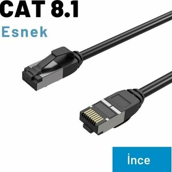 IRENIS Cat8 Ince Ftp Lsnh 2 metre siyah RJ-45 Ethernet Patch Kablo