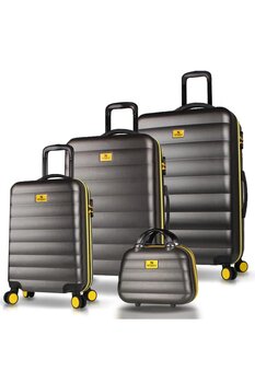 My Valice Colors Abs Kabin Orta Büyük ve Makyaj Boy Antrasit 4'lü Travel Valiz Seti