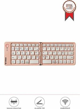 Torima Tk-08 Pembe Kablosuz Katlanabilir Şarjlı Taşınabilir Mini Bluetooth Klavye